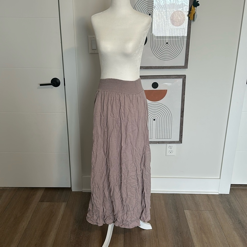 Mauve Maxi Shirt with Short Side Slits - Size Medium